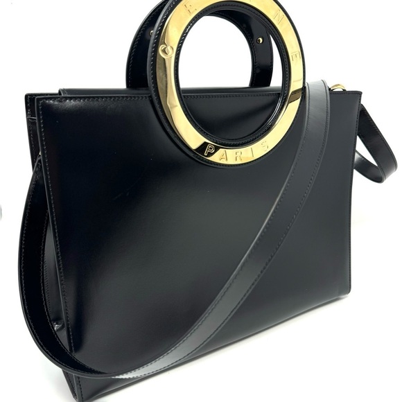 Celine 2-Way Black Leather Smooth Crossbody Top Handle Bag - Picture 15 of 15